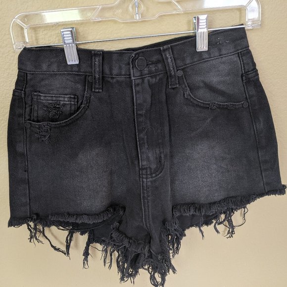 UNIF high waisted shorts. off black. size 26/25 - Picture 1 of 4